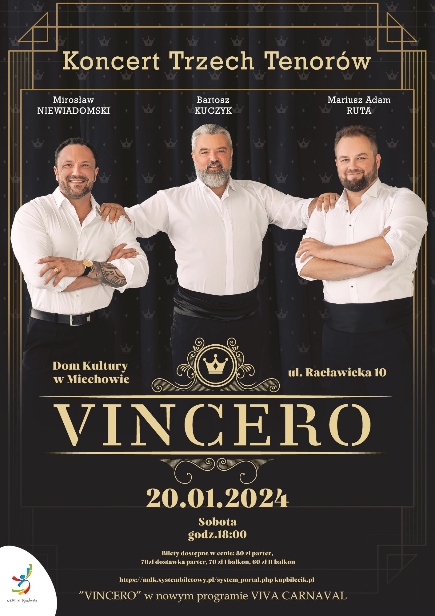 Plakat na koncert 3 seniorów